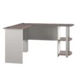 Ameriwood Home Dominic L Desk with Bookshelves, White