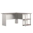 Ameriwood Home Dominic L Desk with Bookshelves, White