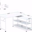 TribeSigns Modern L-Shaped Desk with Storage Shelves (White)