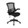 Flash Furniture Kelista Mid-Back Black Mesh Swivel Ergonomic Task Office Chair with Flip-Up Arms, BIFMA Certified