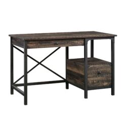 Sauder Steel River Desk, Carbon Oak Finish