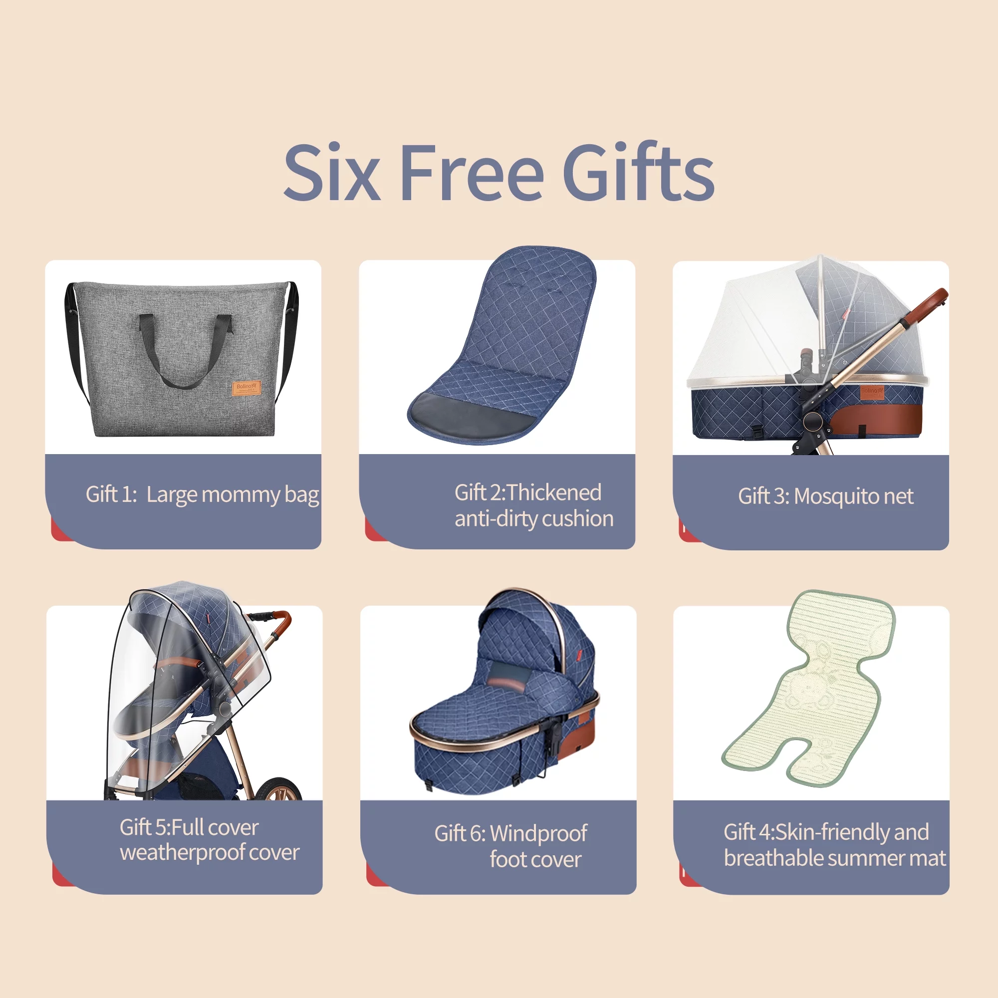B.Childhood High Landscape Baby Stroller Folding Reversible Seat,Unisex,Blue B.Childhood High Landscape Baby Stroller Folding Reversible Seat,Unisex,Blue - Image 10