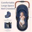 B.Childhood High Landscape Baby Stroller Folding Reversible Seat,Unisex,Blue B.Childhood High Landscape Baby Stroller Folding Reversible Seat,Unisex,Blue