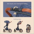 B.Childhood High Landscape Baby Stroller Folding Reversible Seat,Unisex,Blue B.Childhood High Landscape Baby Stroller Folding Reversible Seat,Unisex,Blue