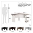 Ameriwood Home Dominic L Desk with Bookshelves, White