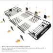ARKSEN 84" Universal Roof Rack Cargo Extension with 2 Cargo Net Car Top Luggage Holder Carrier Basket SUV Camping, Black