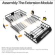 Arksen 64" Universal Black Roof Rack Cargo with Extension Car Top Luggage Holder Carrier Basket SUV