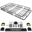 Arksen 64" Universal Black Roof Rack Cargo with Extension Car Top Luggage Holder Carrier Basket SUV