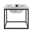 Sam's Pets Dan Wood and Stainless Steel Elevated Pet Bowl, 7 Cups