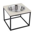 Sam's Pets Dan Wood and Stainless Steel Elevated Pet Bowl, 7 Cups