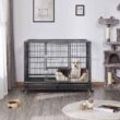 Topeakmart Black Dog Crate with Wire Litter Pans, 42.9" L X 28.5" W X 34.8" H