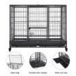 Topeakmart Black Dog Crate with Wire Litter Pans, 42.9" L X 28.5" W X 34.8" H