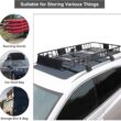 REDCAMP 64" x 39" x 6" Extendable Rooftop Rack Basket, 331LBS Roof Rack Cargo Carrier for SUV, Truck, Cars, Black