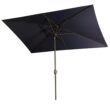 CASAINC 10-ft Navy Blie Crank Market Patio Umbrella