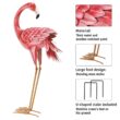 Kircust Flamingo Garden Statues and Sculptures, Metal Birds Yard Art Outdoor Statue (2-Pack)
