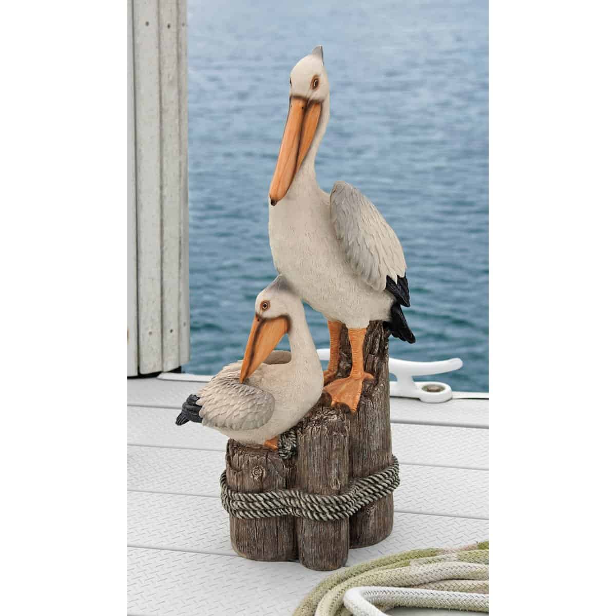 Design Toscano QL56458 Coastal Decor Ocean's Perch Pelicans Garden Bird Statue Design Toscano QL56458 Coastal Decor Ocean's Perch Pelicans Garden Bird Statue - Image 3