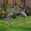 chisheen Outdoor Garden Crane Statues and Sculptures Metal Yard Art Statue for Garden Decoration Large Size