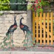 Chisheen Garden Decor Outdoor Statues, Metal Peacock Decor, Set of 2