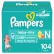Pampers Baby Dry Diapers Size 0, 104 count - Disposable Diapers