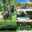 chisheen Outdoor Garden Crane Statues and Sculptures Metal Yard Art Statue for Garden Decoration Large Size