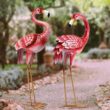 Kircust Flamingo Garden Statues and Sculptures, Metal Birds Yard Art Outdoor Statue (2-Pack)