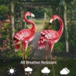 Kircust Flamingo Garden Statues and Sculptures, Metal Birds Yard Art Outdoor Statue (2-Pack)