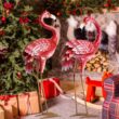 Kircust Flamingo Garden Statues and Sculptures, Metal Birds Yard Art Outdoor Statue (2-Pack)