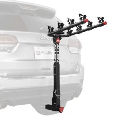 Allen Sports Deluxe Locking Quick Release 4-Bike Carrier fits 2 in receiver hitch, 140 lbs capacity, Model 542QR