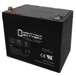 ML75-12 - 12 Volt 75 AH, Nut and Bolt (NB) Terminal, Rechargeable SLA AGM Battery