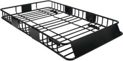 REDCAMP 64" x 39" x 6" Extendable Rooftop Rack Basket, 331LBS Roof Rack Cargo Carrier for SUV, Truck, Cars, Black