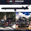 Kojem 79" Motorcycle Carrier Dirt Bike Rack 600 lbs Capacity Black Heavy Duty Steel 2" Hitch Mount Hauler w/ Loading Ramp