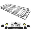 ARKSEN 84" Universal Roof Rack Cargo Extension with 2 Cargo Net Car Top Luggage Holder Carrier Basket SUV Camping, Black
