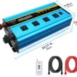 LVYUAN 3000 Watts Pure Sine Wave Power Inverter DC 12V to AC 110V 120V Converter 4USB 4AC LCD Remote Control