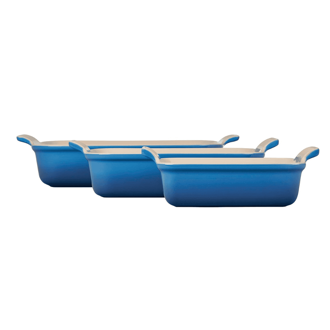 Le Creuset Heritage Open Rectangular Dishes, Set of 3 - Marseille Le Creuset Heritage Open Rectangular Dishes, Set of 3 - Marseille - Image 3