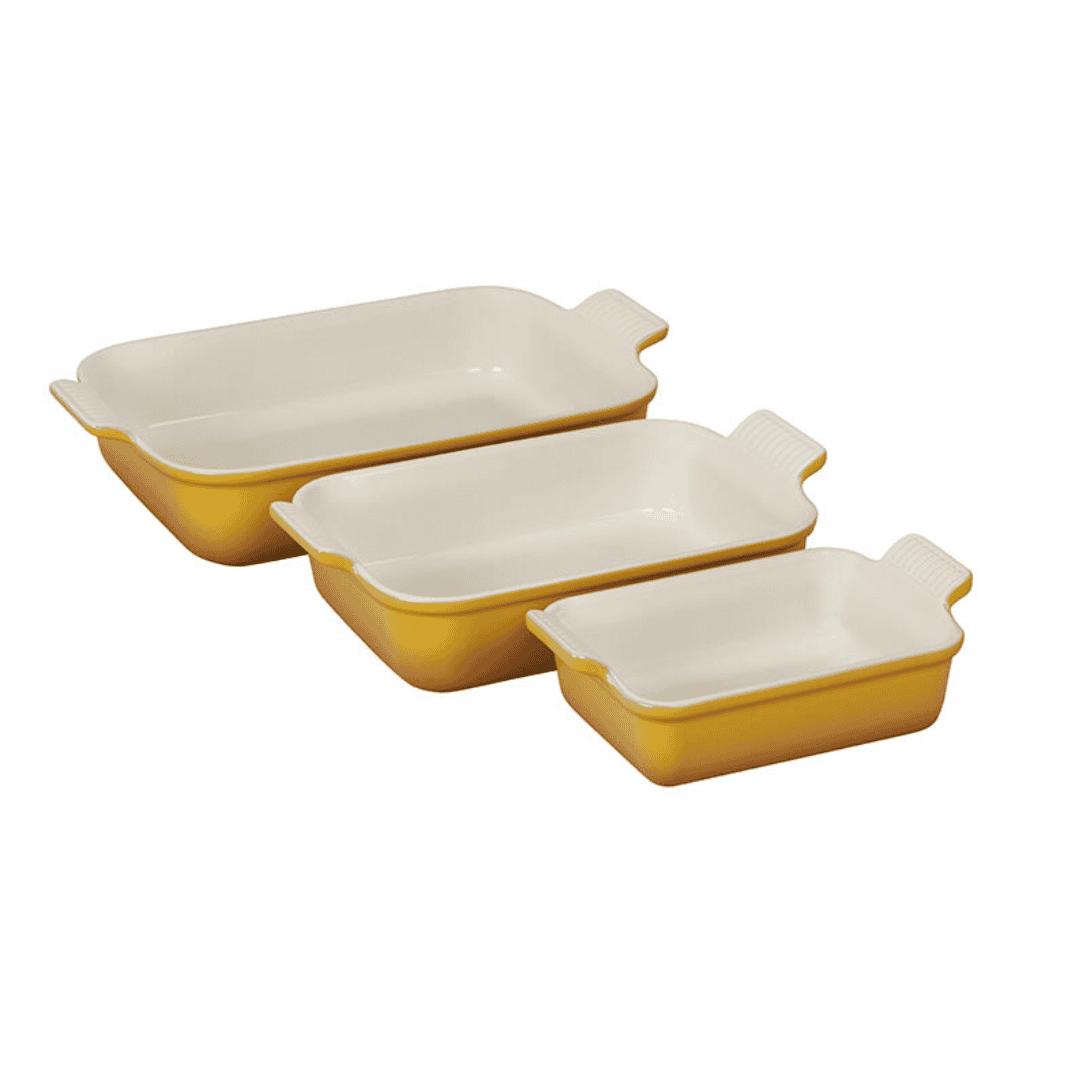 Le Creuset Heritage Open Rectangular Dishes, Set of 3 - Nectar Le Creuset Heritage Open Rectangular Dishes, Set of 3 - Nectar