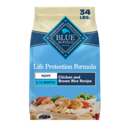 Blue Buffalo Blue Life Protection Formula Natural Puppy Chicken and Brown Rice Dry Dog Food, 34 lbs.