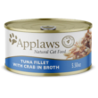 Applaws Natural Tuna Fillet with Crab in Broth Wet Cat Food, 5.5 oz., Case of 24