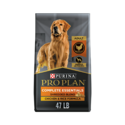 Purina Pro Plan High Protein Dog Food With Probiotics for Dogs, Shredded Blend Chicken & Rice Formula - 47 lb. Bag