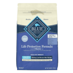 Blue Buffalo Blue Life Protection Formula Natural Adult Large Breed Healthy Weight Chicken and Brown Rice Dry Dog Food, 30 lbs.