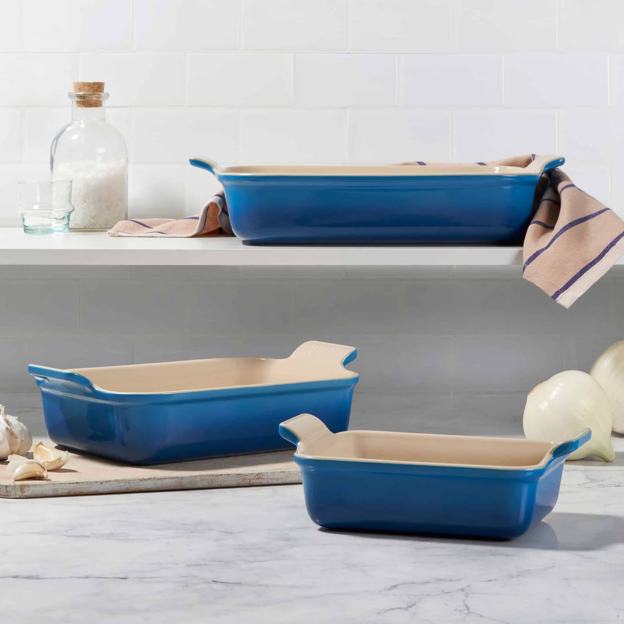 Le Creuset Heritage Open Rectangular Dishes, Set of 3 - Marseille Le Creuset Heritage Open Rectangular Dishes, Set of 3 - Marseille - Image 4