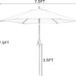 Sunnyglade 7.5' Patio Umbrella Outdoor Table Market Umbrella with Push Button Tilt/Crank, 6 Ribs (Tan) Sunnyglade 7.5' Patio Umbrella Outdoor Table Market Umbrella with Push Button Tilt/Crank, 6 Ribs (Tan) - 7