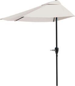 Pure Garden 9 Foot Half Round Patio Umbrella - 1