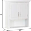 RiverRidge Somerset Two-Door Bathroom Storage, White Wall Cabinet, Color - 9