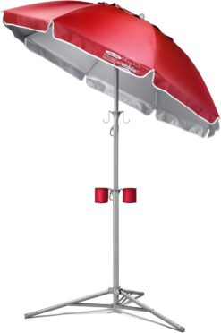 Wondershade Portable Sun Shade Umbrella, Lightweight Adjustable Instant Sun Protection - Red - 1