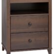 Prepac Yaletown Traditional 2-Drawer Tall Nightstand Side Table, Bedside Table with 2 Drawers and Open Shelf 16