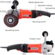 Handheld 1400W Metal Burnishing Machine,Electric Sander Polisher for Wood Stainless Steel Polishing with One Wheel,8 Variable Speed,Lock Switch,Auxiliary Handle(UL Certified) - 2