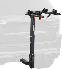 IKURAM R 2 Bike Rack Bicycle Carrier Racks Hitch Mount Double Foldable Rack for Cars, Trucks, SUV's and minivans with a 2" Hitch Receiver - 1