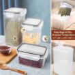 68 PCS Airtight Food Storage Containers With Lids BPA Free,Cereal Containers Storage for Kitchen Pantry Organization and Storage, Dishwasher safe,Include Labels Marker Spoon Set,Cereal, Flour Sugar - 3