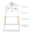 Munchkin® Float™ Foldable Baby and Toddler High Chair - Easy Clean, Compact and Lightweight, Great for Small Spaces, White with Wooden Legs - 4
