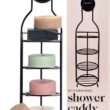 Kitsch Stainless Steel Shower Caddy with Suction Cup - Rust Proof Bar Soap Holder for Shower | Wall Mounted Shower Organizer with Strong Suction & Soap Bar Holder | Free Standing Black Shower Caddy - 1